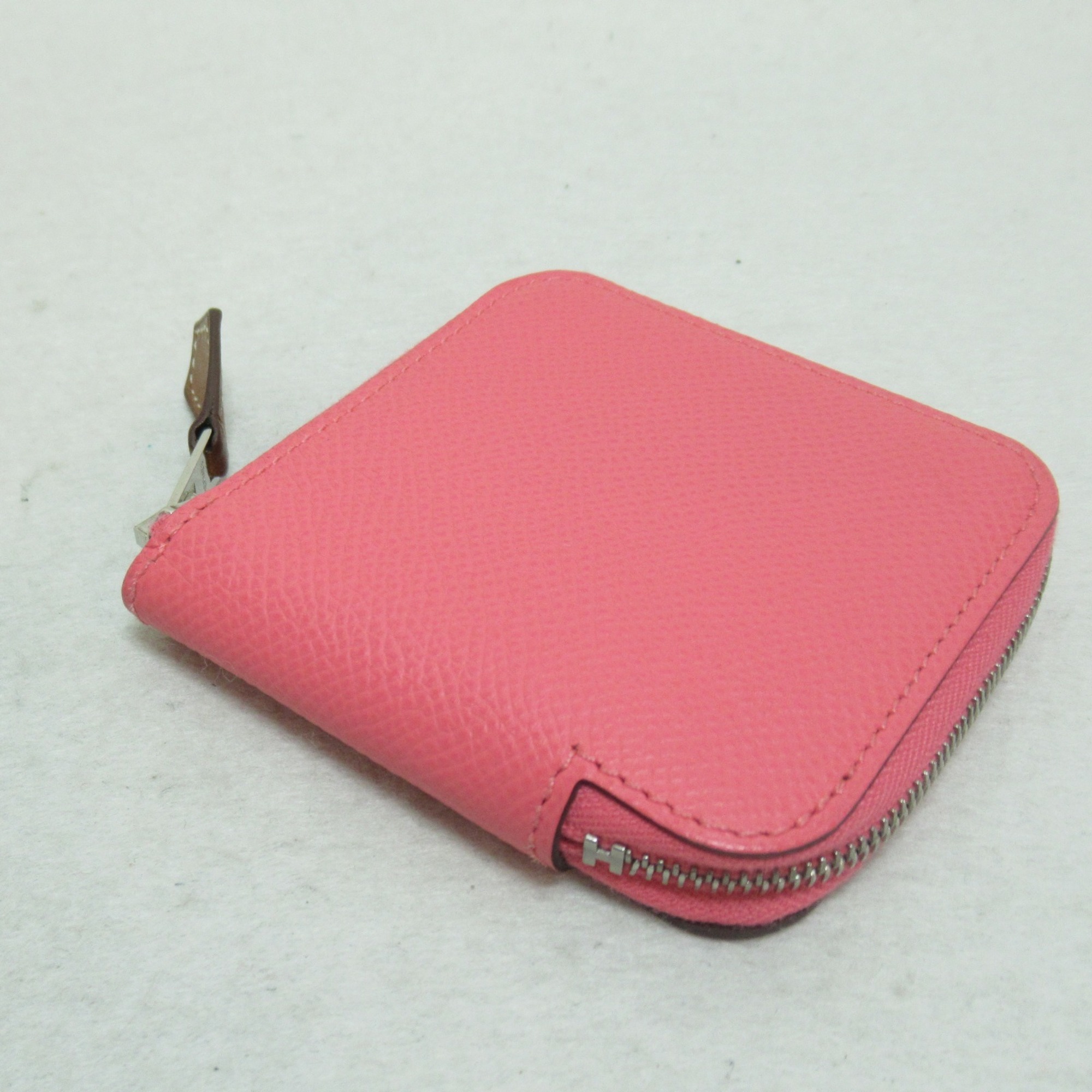 Hermes HERMES Silkin Wallet/Coin Case Rose Jaipur Wallet Leather Epsom Women's Pink