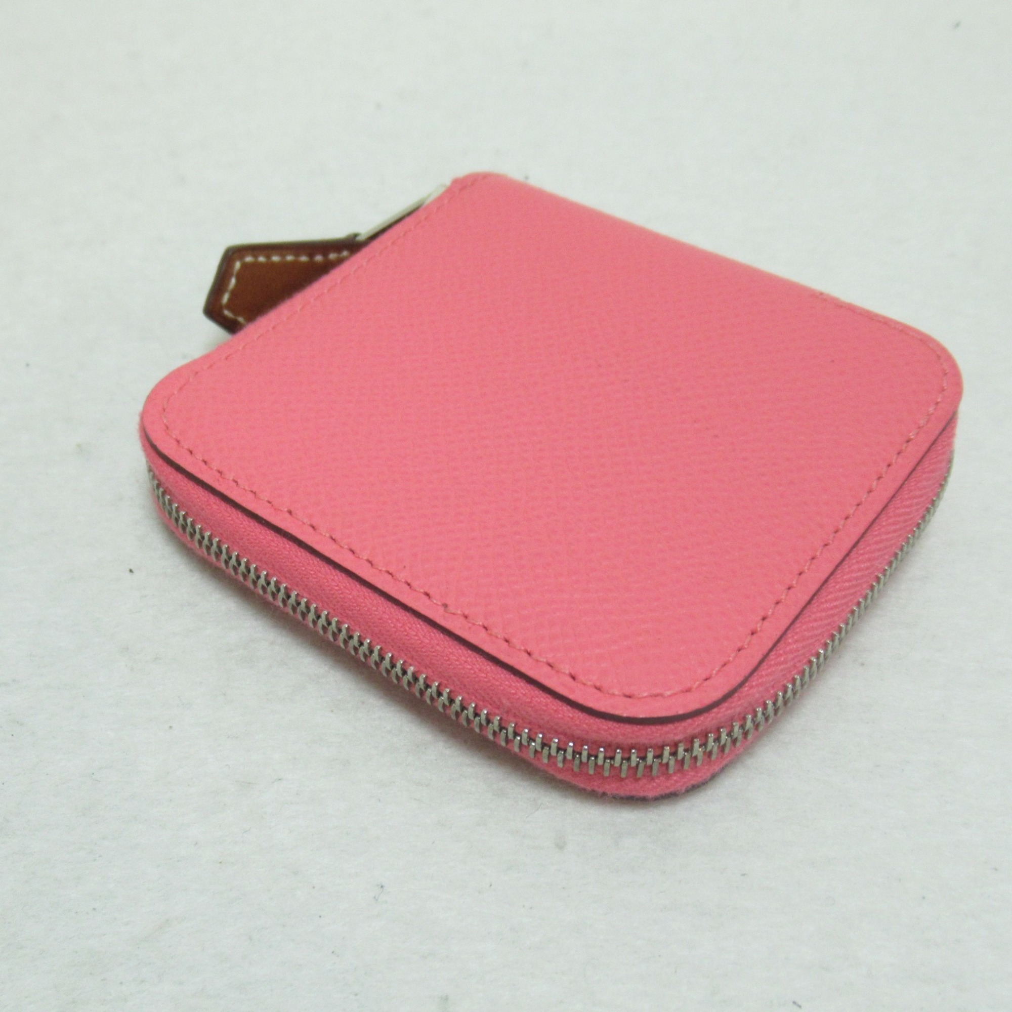 Hermes HERMES Silkin Wallet/Coin Case Rose Jaipur Wallet Leather Epsom Women's Pink