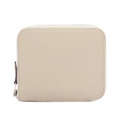 Hermes HERMES Azap Compact Silk In Round Wallet Epsom Leather Women's White