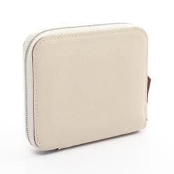 Hermes HERMES Azap Compact Silk In Round Wallet Epsom Leather Women's White