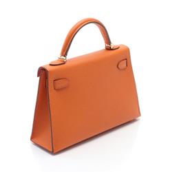 Hermes HERMES Kelly 2 De Handbag Bag Epsom Leather Women's Orange 071302CC