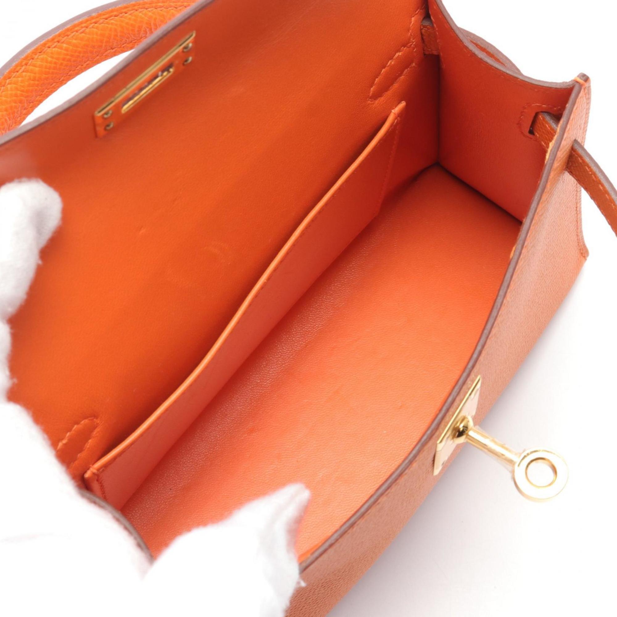 Hermes HERMES Kelly 2 De Handbag Bag Epsom Leather Women's Orange 071302CC