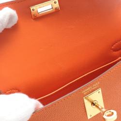 Hermes HERMES Kelly 2 De Handbag Bag Epsom Leather Women's Orange 071302CC