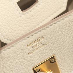 Hermes HERMES Birkin 25 Cre Handbag Bag Togo Women's White 041344CC