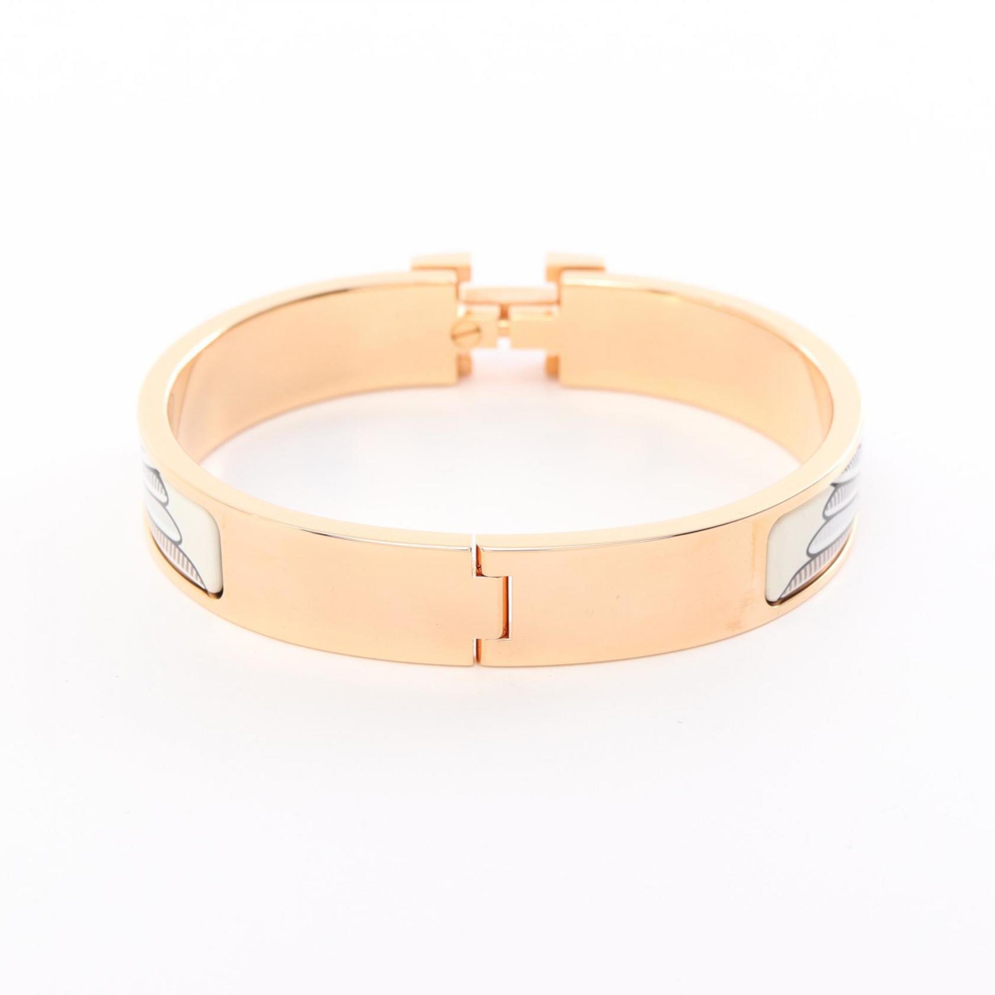 Hermes Click H Bangle GP (Gold Plated) Enamel Women's Gold Multicolor