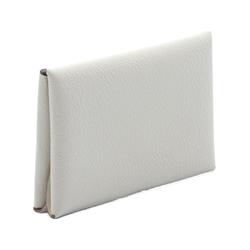 Hermes HERMES Calvi Duo Mushroom Wallet/Coin Case Wallet Evercolor Women's Ivory