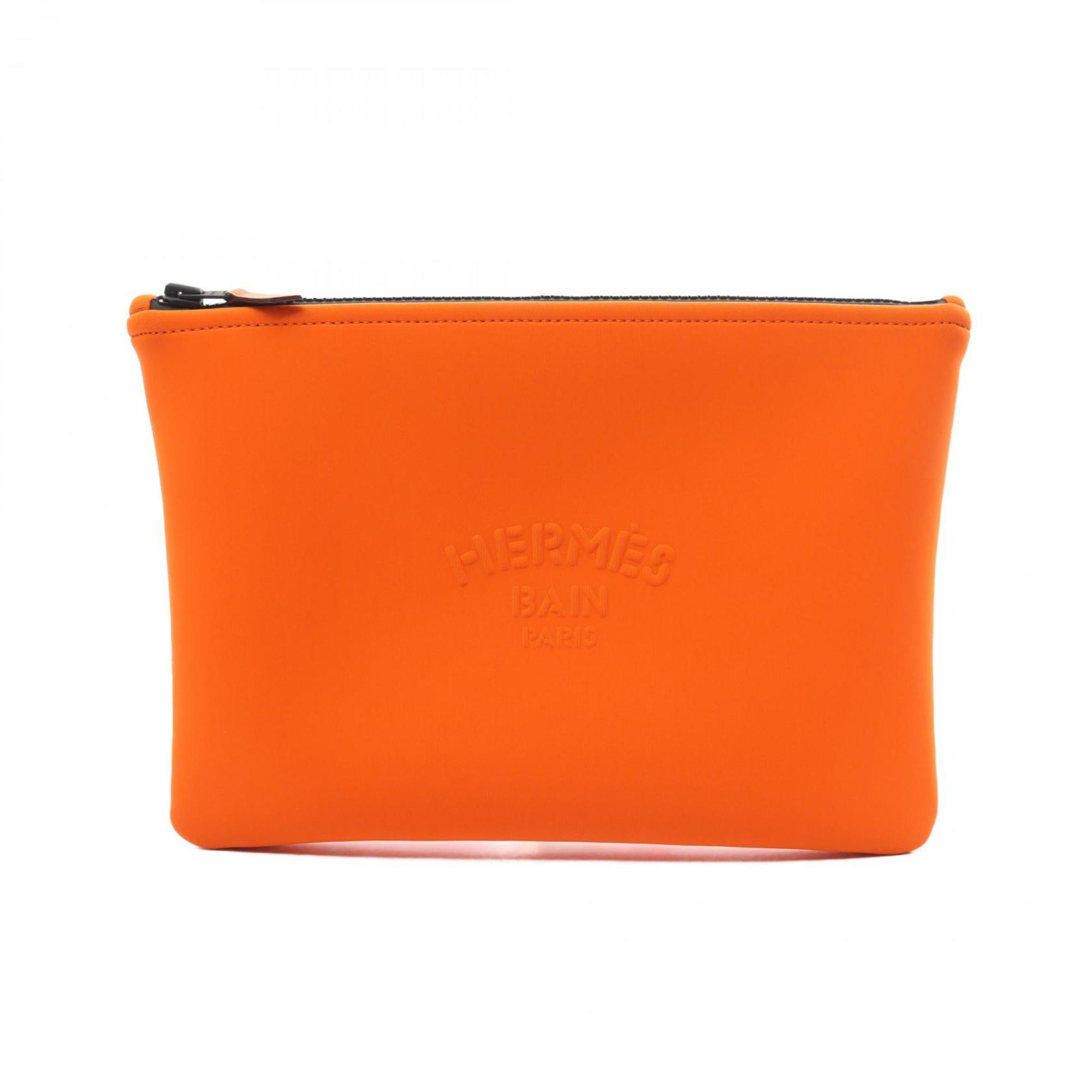 Hermes Neoban MM Pouch Bag Neoprene Women's Orange