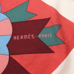 Hermes HERMES Carre Gean 140 CHEVAL DE FETE Scarf Silk Cashmere Women's Ivory Red Multicolor