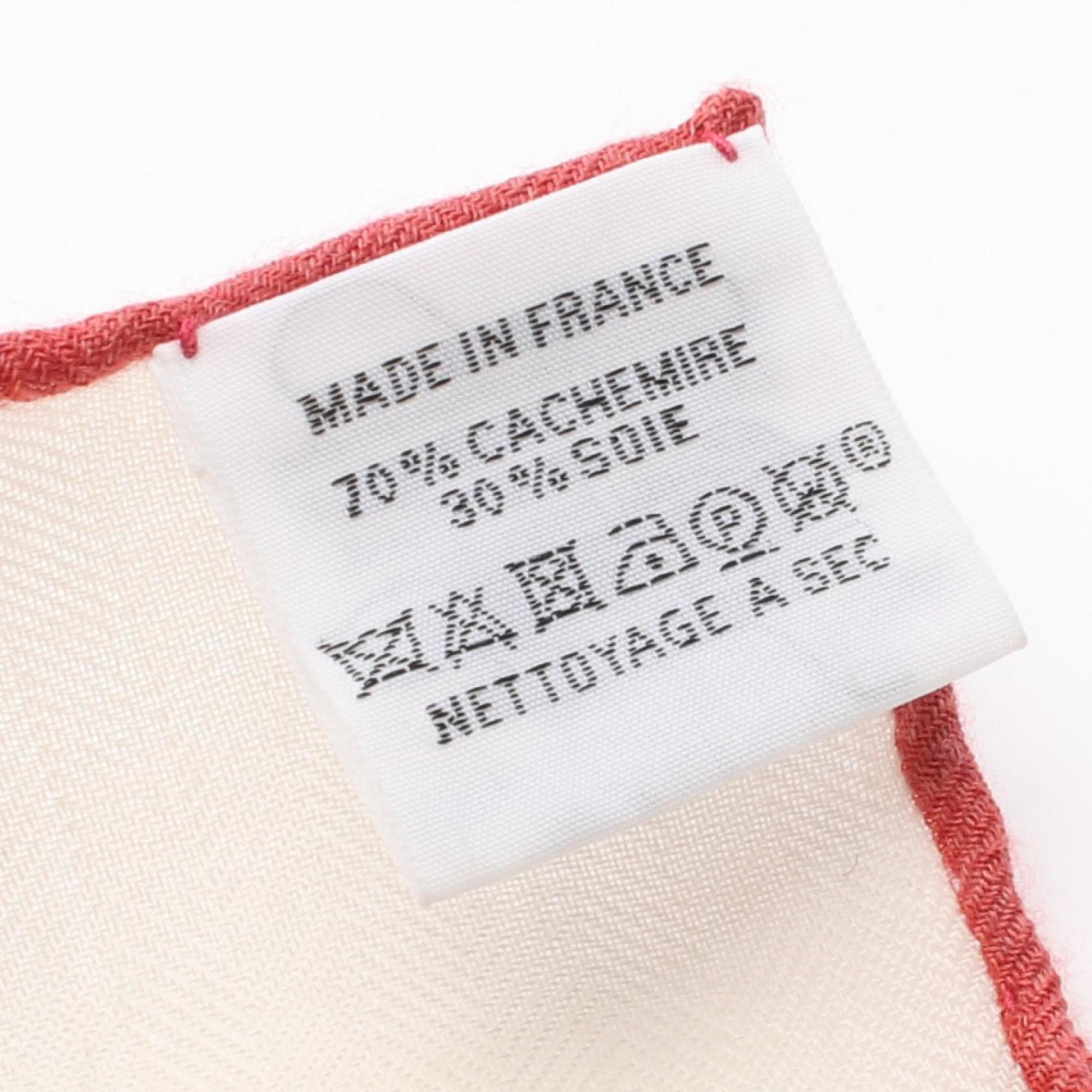 Hermes HERMES Carre Gean 140 CHEVAL DE FETE Scarf Silk Cashmere Women's Ivory Red Multicolor