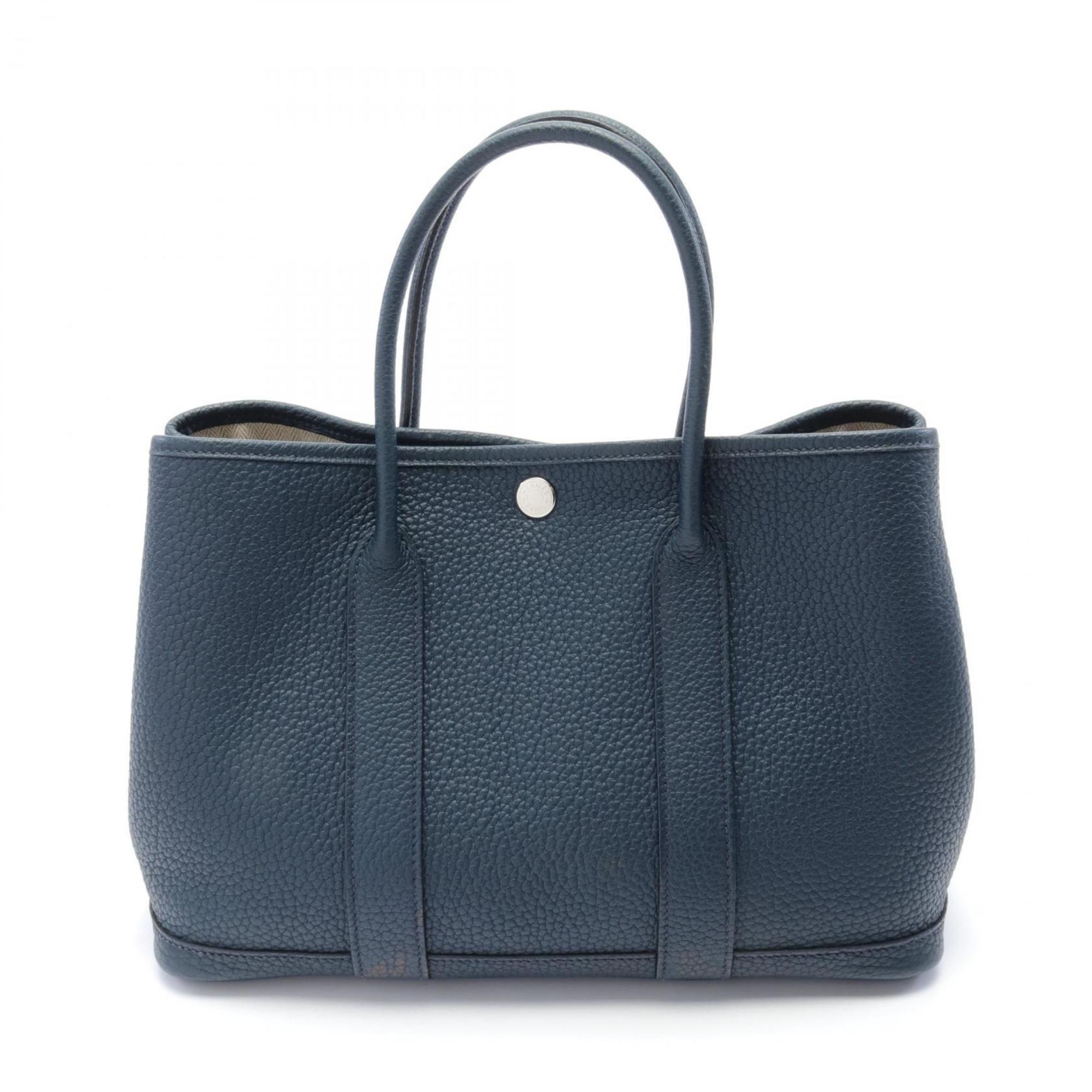 Hermes HERMES Garden TPM Tote Bag Taurillon Clemence Women's Navy