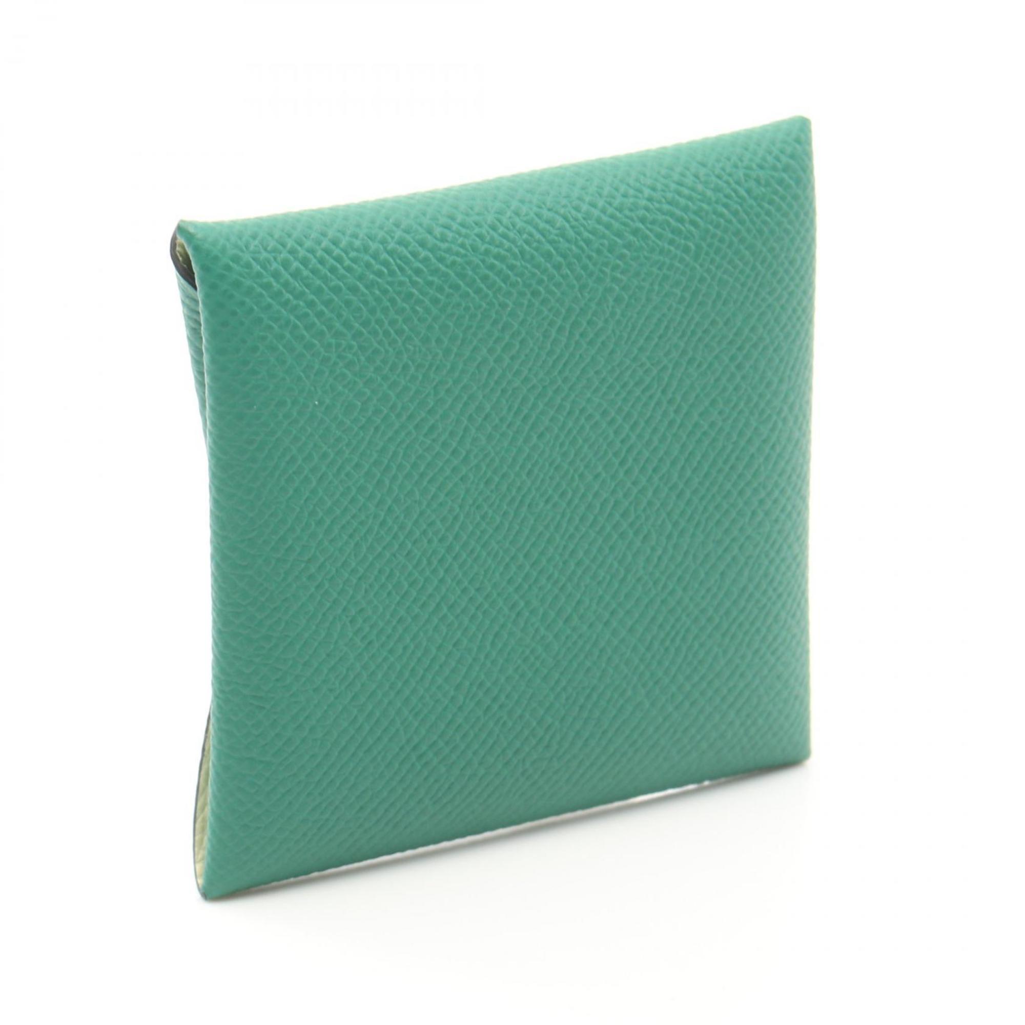 Hermes HERMES Bastia Verso Wallet/Coin Case Wallet Epsom Leather Women's Green