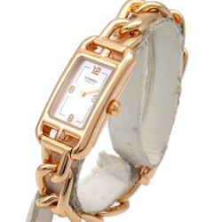 Hermes Nantucket Watch K18PG (pink gold) Ladies White Shell NA2.170