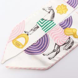 Hermes HERMES Twilly GARDE ROBE POP Scarf Silk Women's White Multicolor