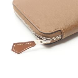 Hermes HERMES Azap Long Silk In Arzan Round Wallet Epsom Leather Women's Brown U Engraved