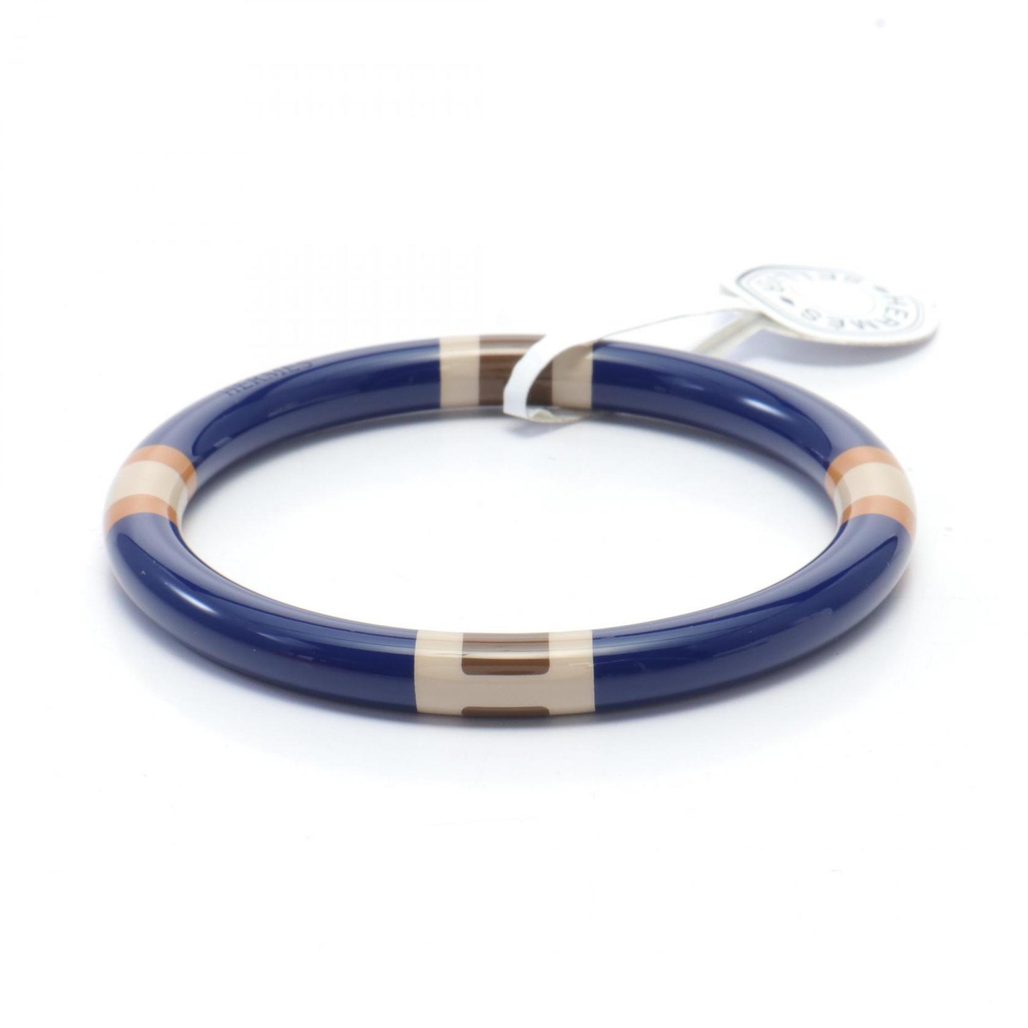 Hermes HERMES H-Equipe PM Bangle Lacquer Wood Women's Navy Multicolor