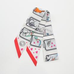 Hermes HERMES Twilly STORY Scarf Silk Women's White Multicolor