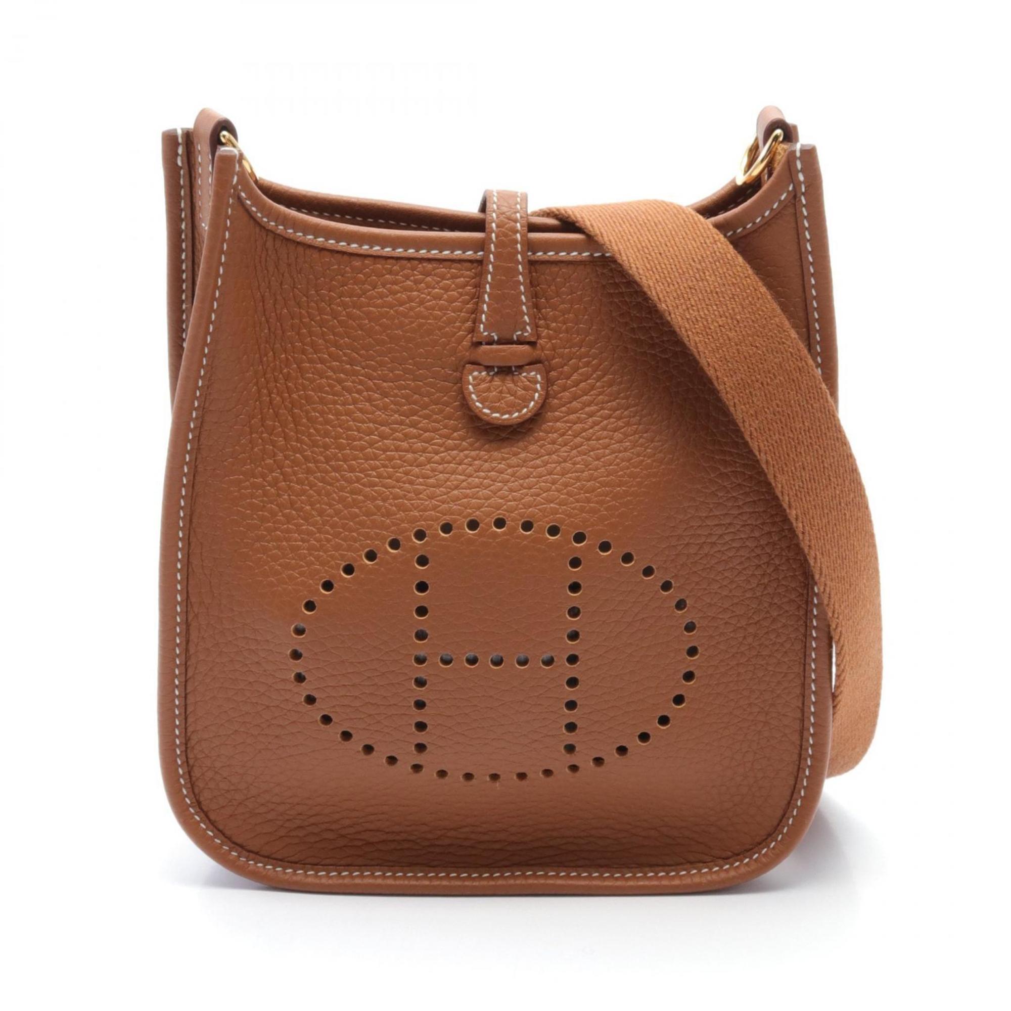 Hermes HERMES Evelyn TPM Gold Shoulder Bag Taurillon Clemence Women's Brown