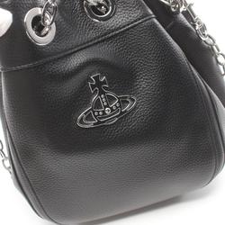 Vivienne Westwood CHRISSY MEDIUM BUCKET Handbag Bag Leather Women's Black 43020001S000DN403