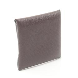 Hermes HERMES Bastia Rouge Cellier Wallet/Coin Case Wallet Chevre Women's Brown