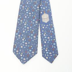 Hermes HERMES Silk Twill Tie Faubourg Tang Lily Marine Orange Clothing Men's Navy H006354T 04