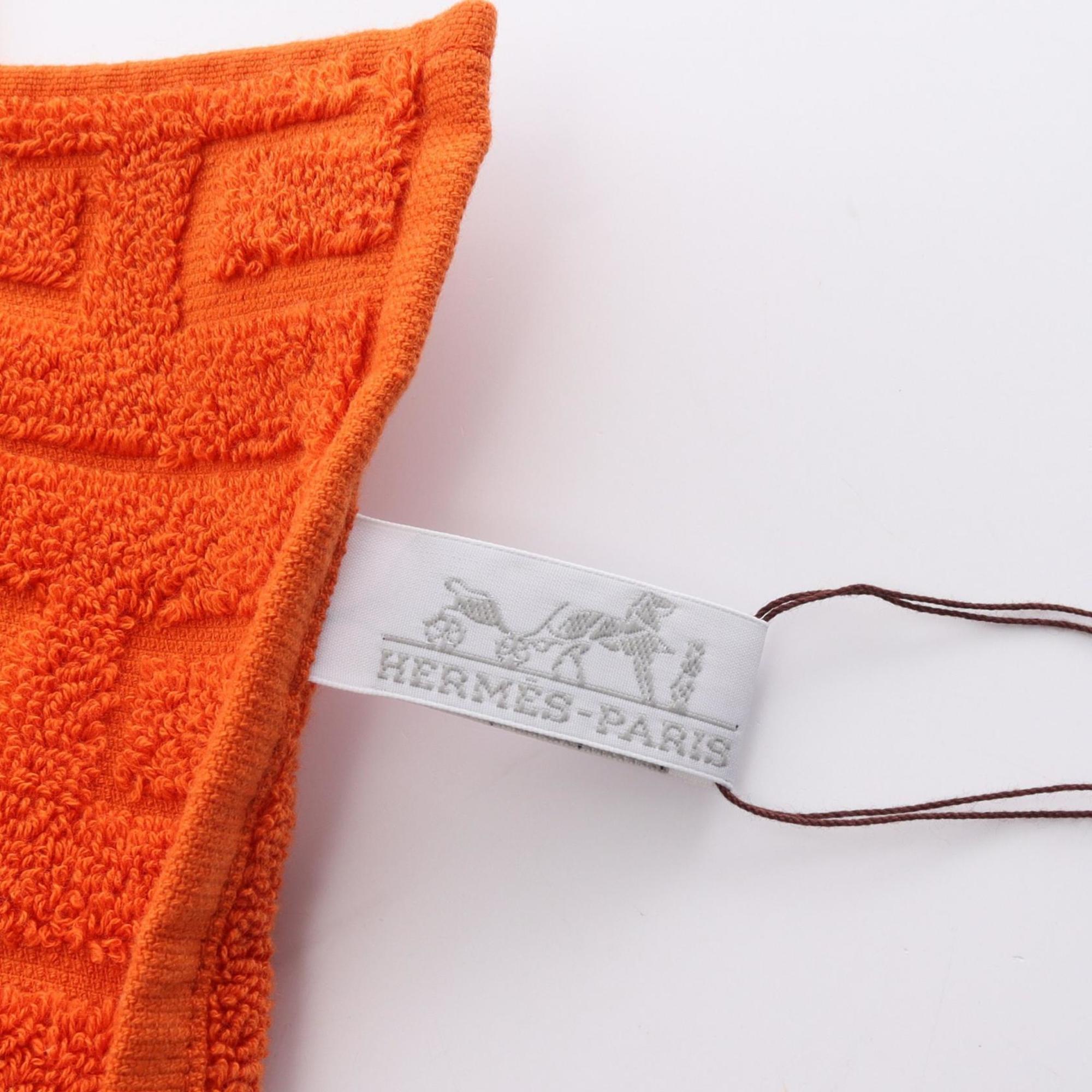 Hermes HERMES STAIRS Towel Clothing Cotton Men's Women's Orange