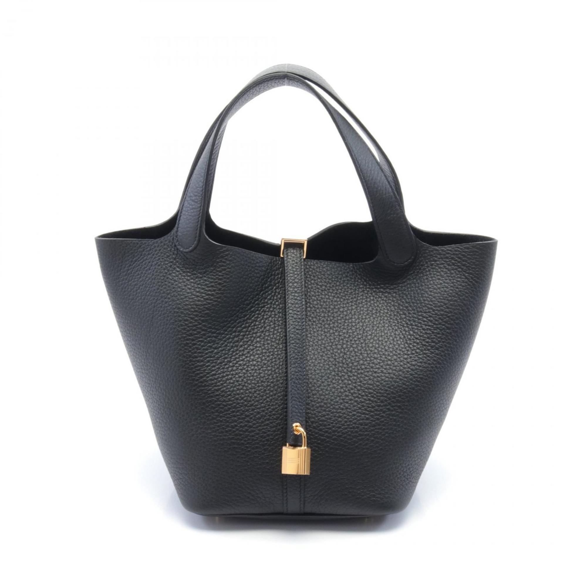 Hermes HERMES Picotin Lock MM Handbag Bag Taurillon Clemence Women's Black