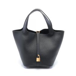 Hermes HERMES Picotin Lock MM Handbag Bag Taurillon Clemence Women's Black