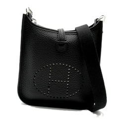 Hermes HERMES Evelyn TPM Black Shoulder Bag Leather Taurillon Clemence Women's