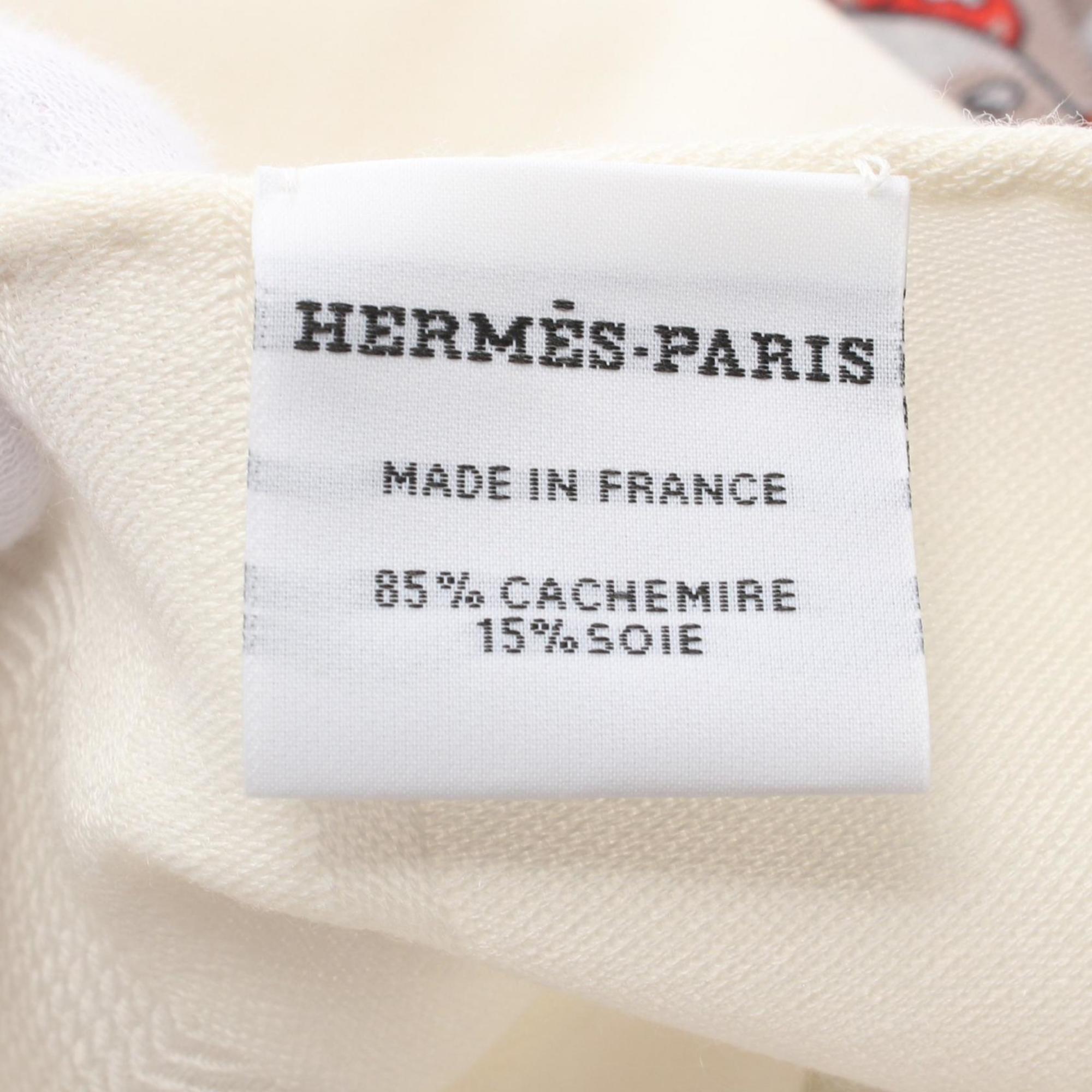 Hermes HERMES New Libris Scarf Clothing Silk Cashmere Women's White