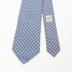 Hermes HERMES Necktie Clothing Silk Women's Blue Ivory