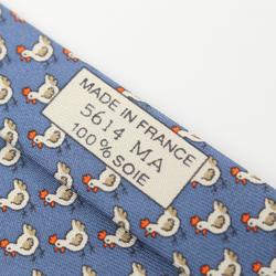 Hermes HERMES Necktie Clothing Silk Women's Blue Ivory