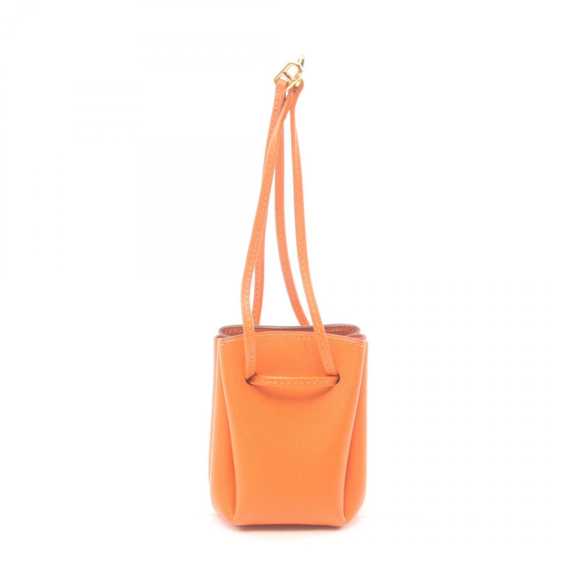 Hermes HERMES Vespa Pouch Bag Chevre Ladies Orange