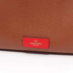 Valentino V Handbag Bag Leather Women's Brown