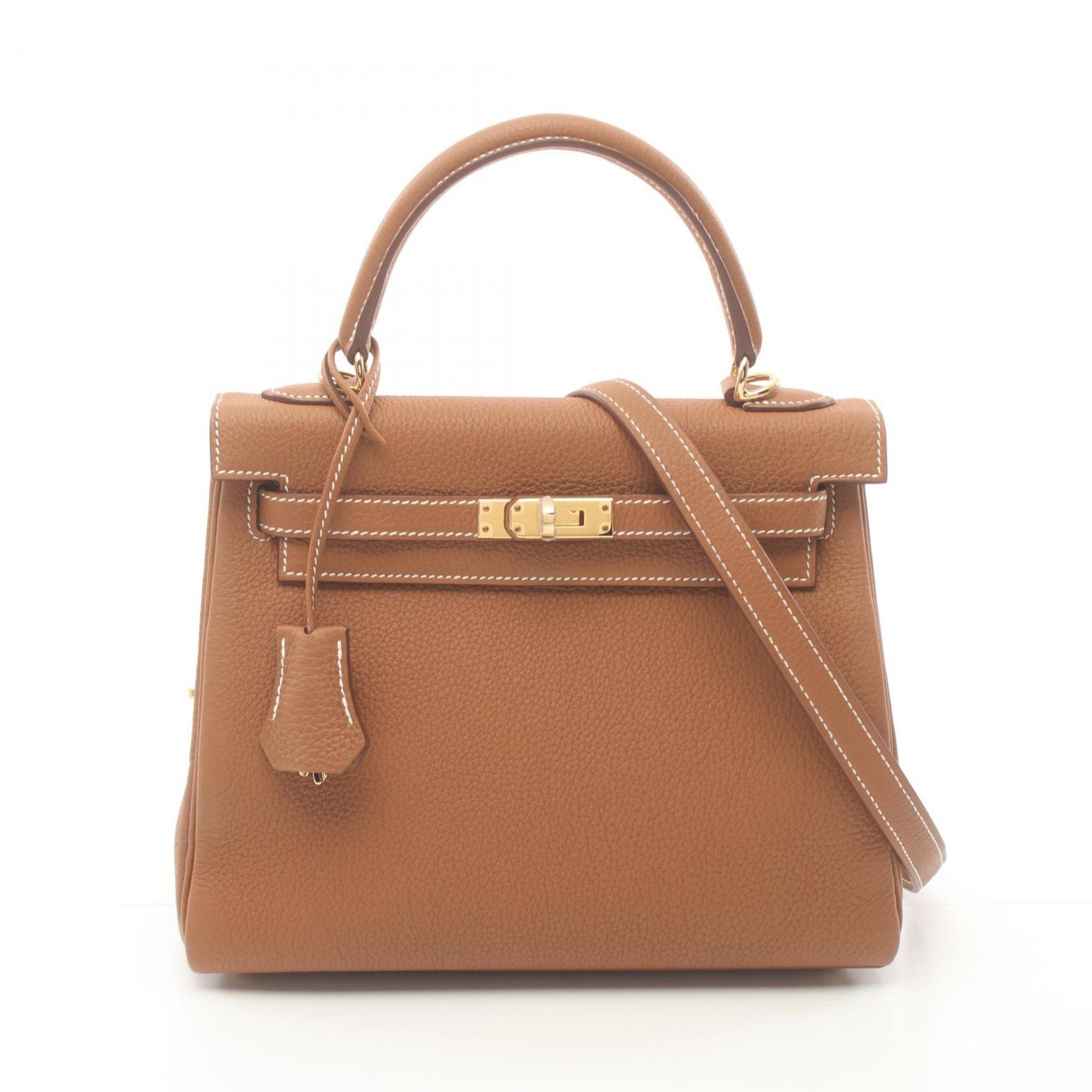 Hermes Kelly 25 handbag Togo ladies brown