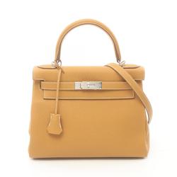 Hermes Kelly 28 Natural Sable Handbag Bag Togo Women's Brown