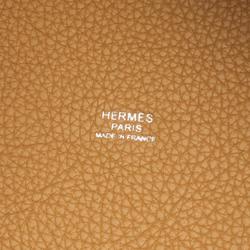 Hermes HERMES Picotin Lock MM Natural Sable Handbag Bag Taurillon Clemence Women's Brown