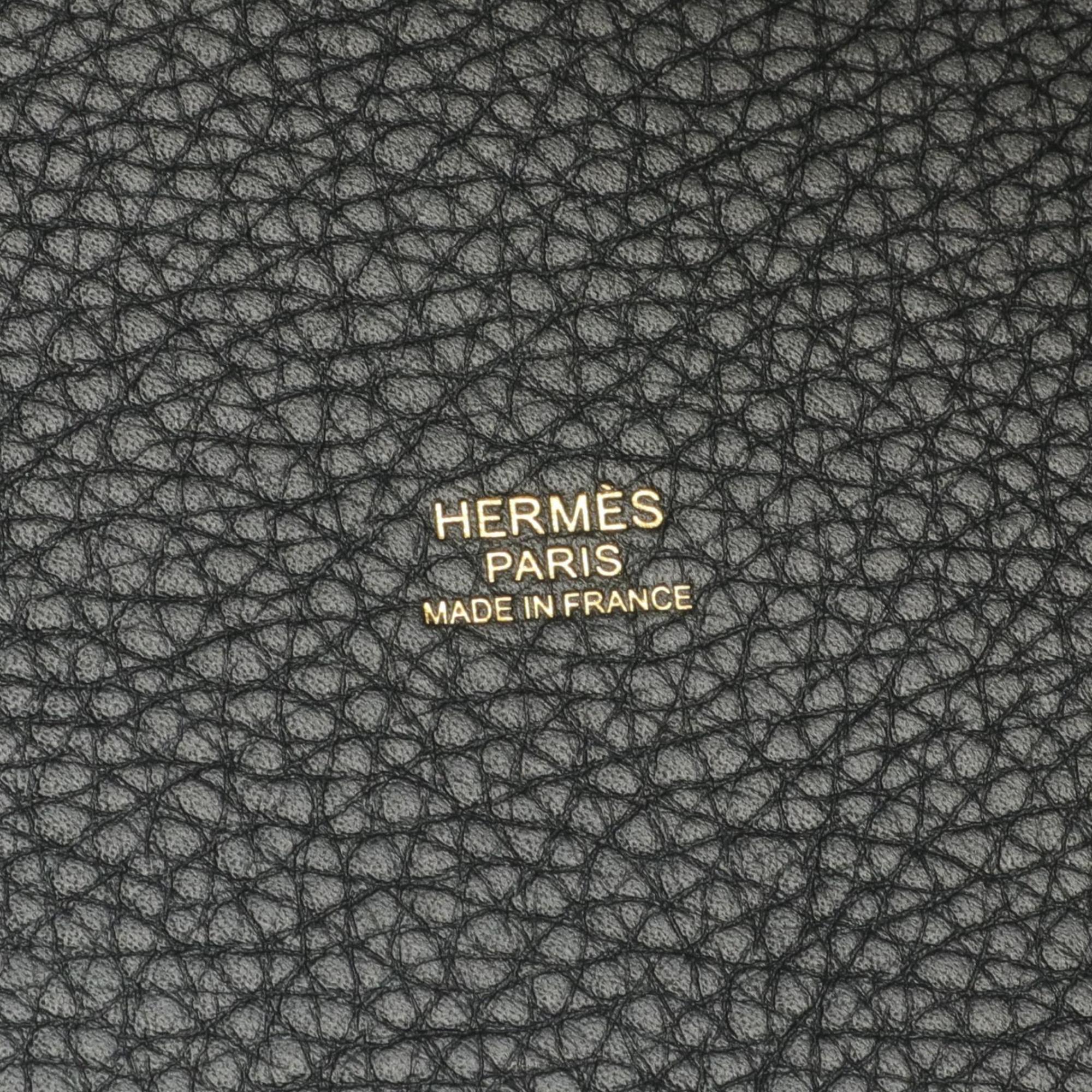 Hermes HERMES Picotin Lock MM Handbag Bag Taurillon Clemence Women's Black