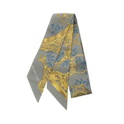 Hermes Twilly Etriers Remix Silk Scarf for Women Khaki Multicolor