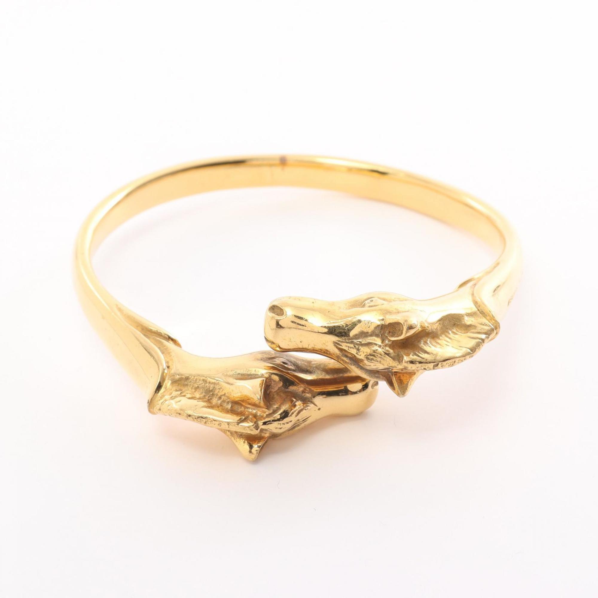 Hermes Cheval Horse Bangle GP (Gold Plated) Women's Gold