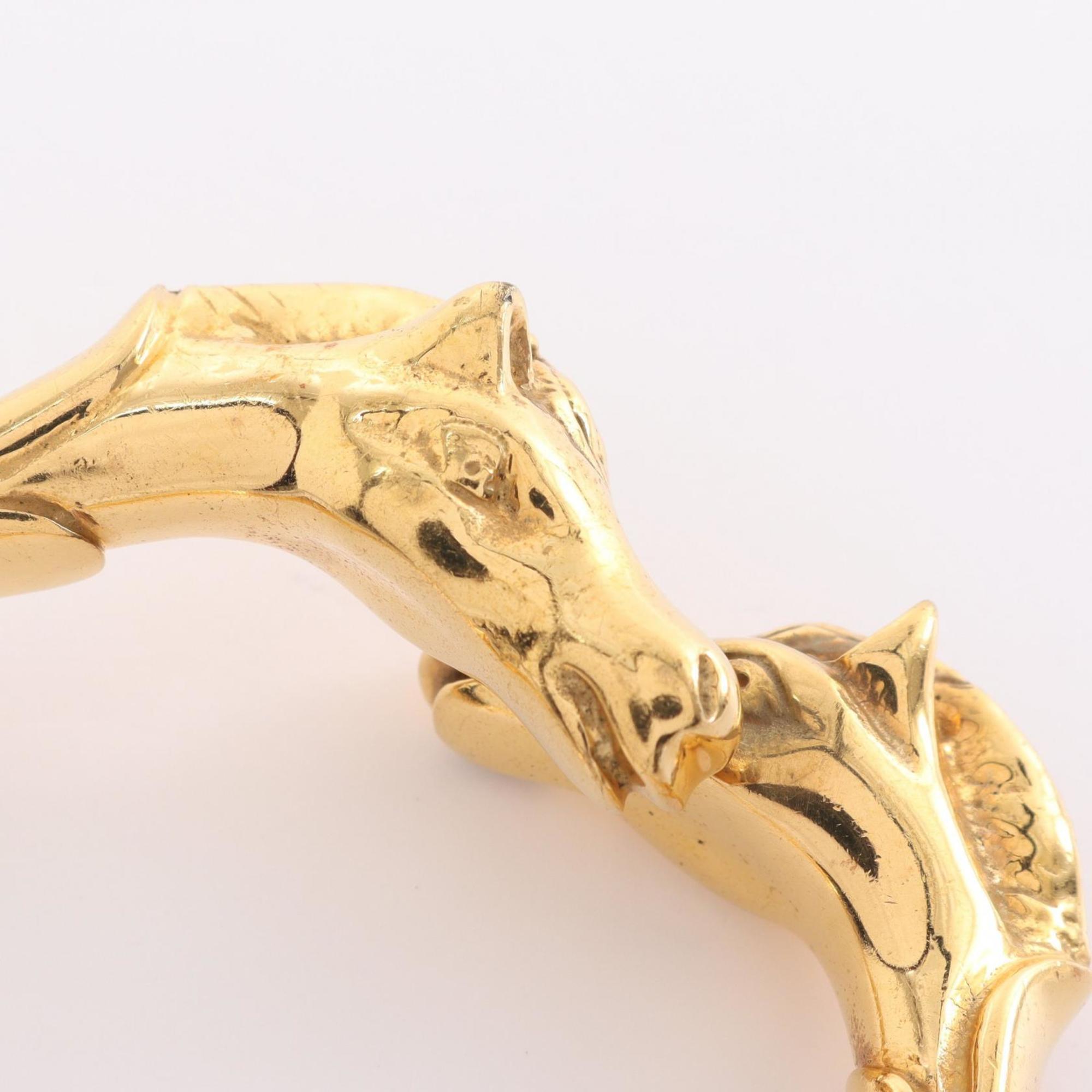 Hermes Cheval Horse Bangle GP (Gold Plated) Women's Gold