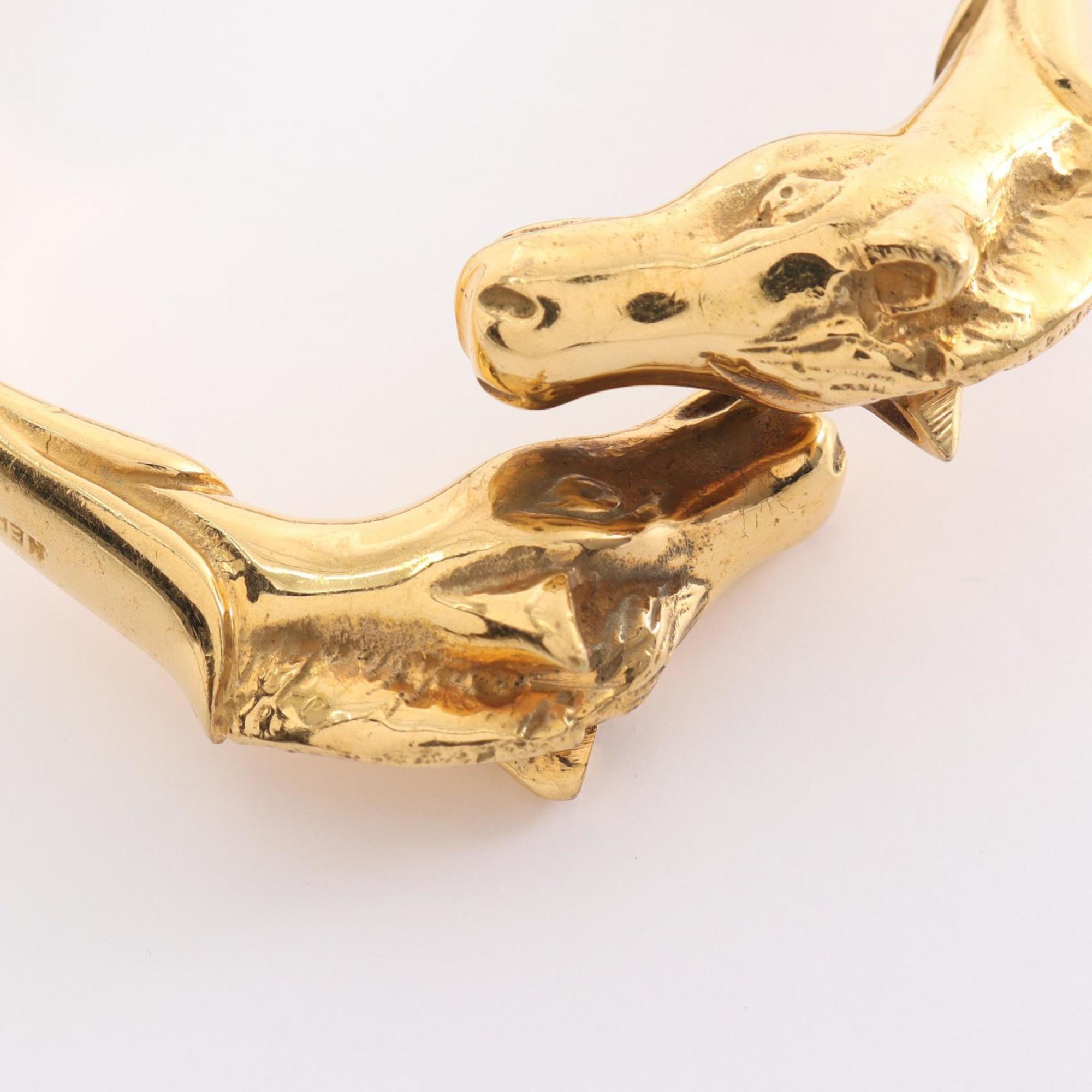 Hermes Cheval Horse Bangle GP (Gold Plated) Women's Gold