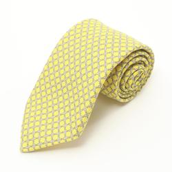 HERMES Necktie Clothing Silk Men's Yellow