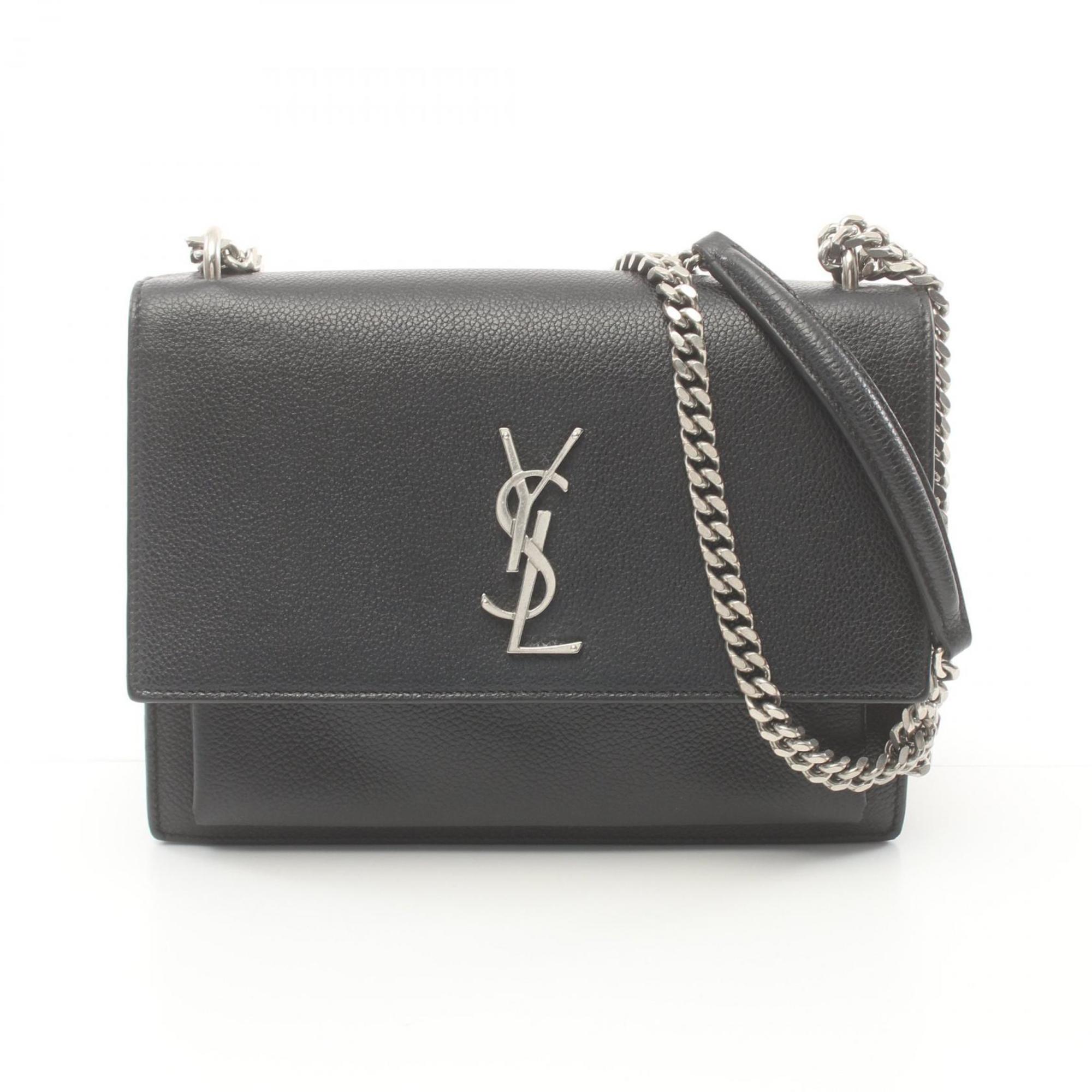 Yves Saint Laurent YSL Shoulder Bag Leather Women's Black 4109063