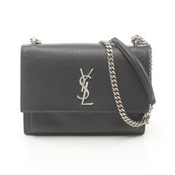 Yves Saint Laurent YSL Shoulder Bag Leather Women's Black 4109063