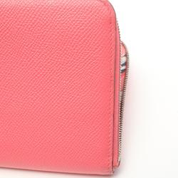 Hermes HERMES Azap Long Silk In Rose Azalee Round Wallet Epsom Leather Women's Pink