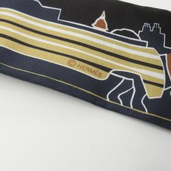 Hermes Twilly LES CHIENS PARISIENS Silk Scarf for Women Navy Multicolor H064116S