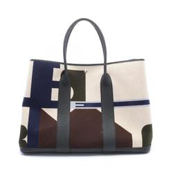 Hermes HERMES Garden GM Tote Bag Toile H Negonda Women's Beige Multicolor