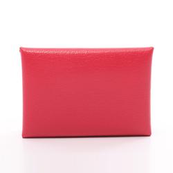 Hermes HERMES Calvi Duo Wallet/Coin Case Wallet Chevre Shamquila Women's Pink