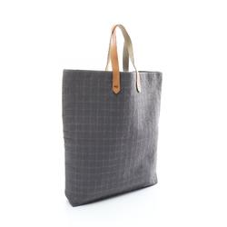 Hermes HERMES Amedaba Diago GM Tote Bag Canvas Leather Women's Gray Brown