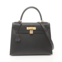 Hermes HERMES Kelly 28 Handbag Bag Epsom Leather Women's Black